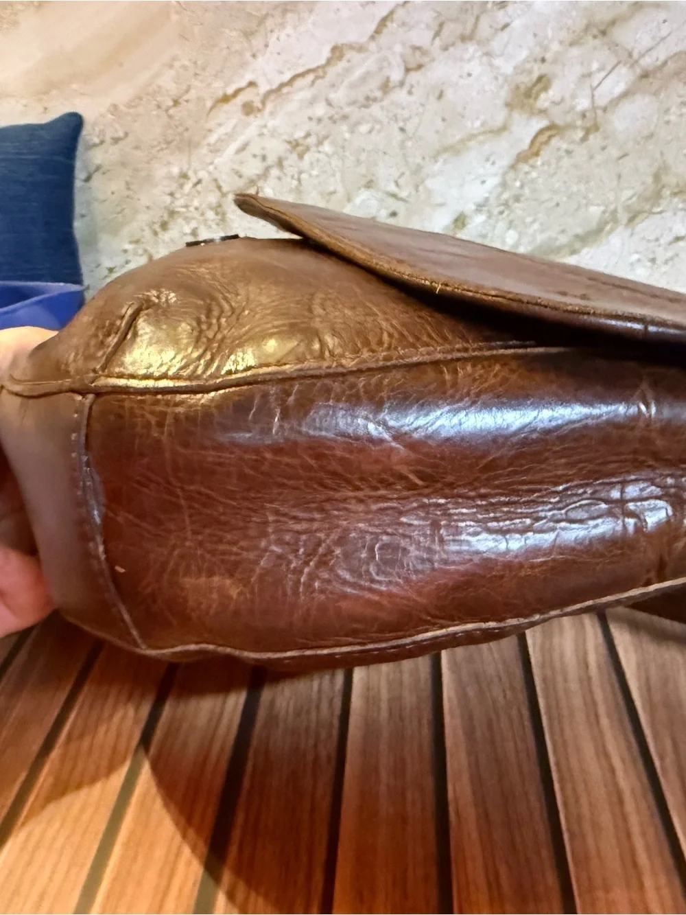 Frye Brown Distressed Leather Flap Crossbody Shoulder Bag Boho